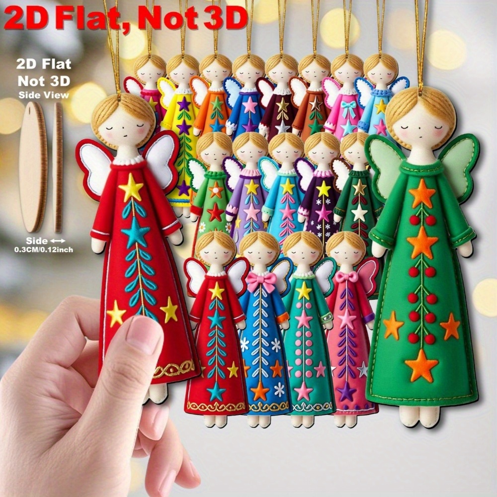 Star Tree Topper - 16Pcs Colorful Angel Decorations - 4.7inch
