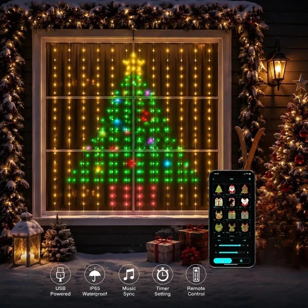 LED Pixel Curtain Lights Bluet - огляд і ціна Led Fairy String Lights