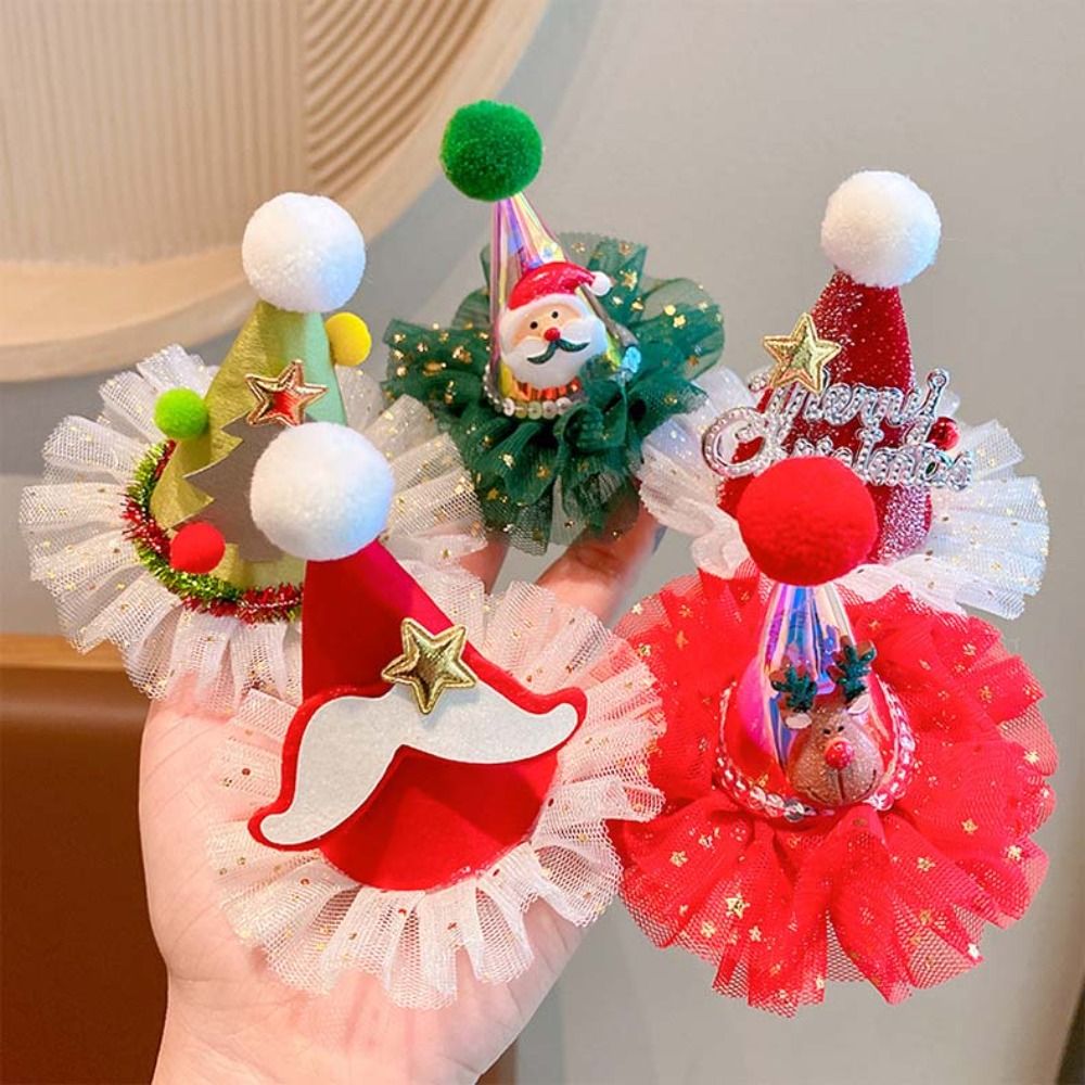 Cute Star Christmas Hair Clip  - огляд і ціна Santa Hat Plush